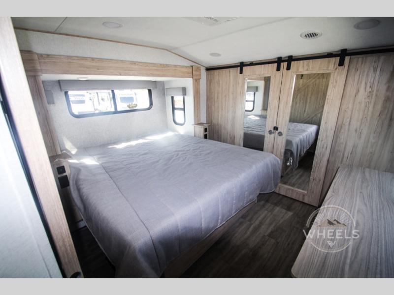 Master bedroom in the alliance fifth wheel